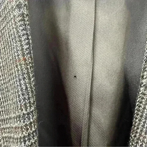 OSCAR DE LA RENTA Mens Grey Checkered Coat Suit Blazer 42L 100% Wool - Picture 11 of 11